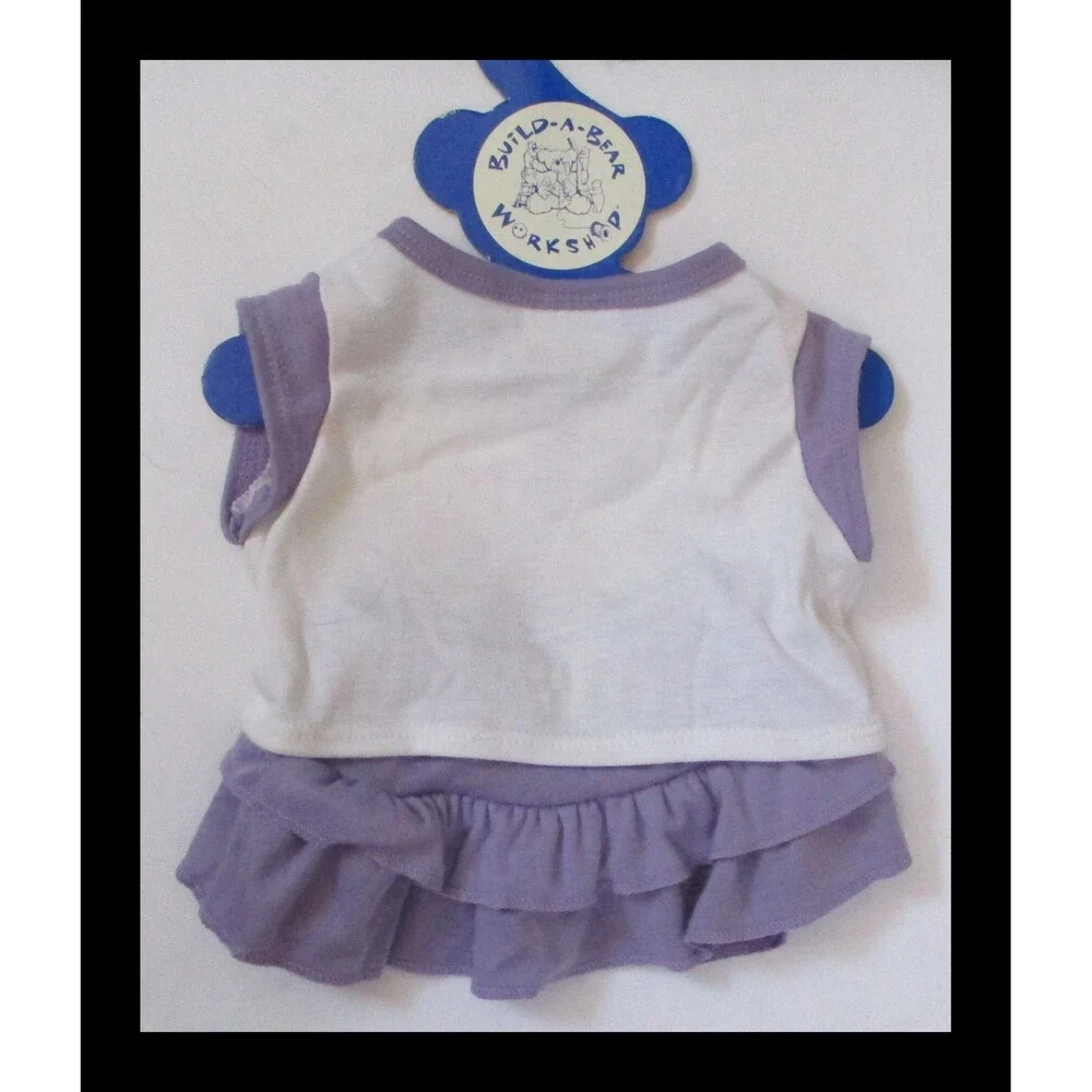Build a Bear Purple Varsity Girl Top Ruffle Skirt with Hanger